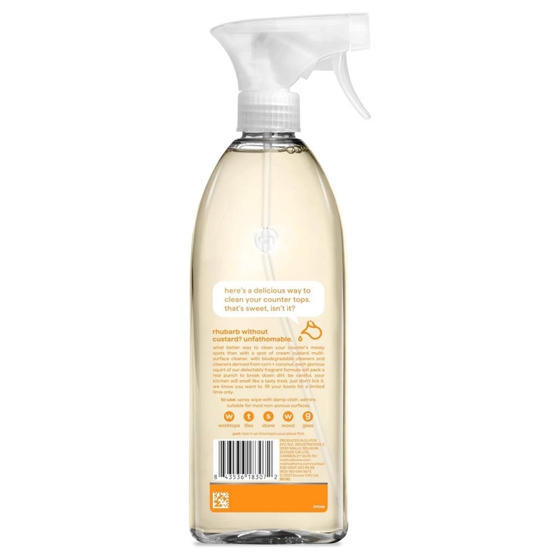 Method All-Purpose Cleaner Spray, Cuts Through Grease & Grime, Streak-Free Home Cleaning, Cream Custard Scent - 828 ml - Image 2